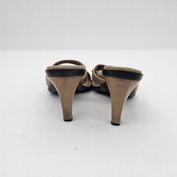 Tod's Beige Leather Heeled Sandals Size 6 Cross strap - Picture 6 of 10